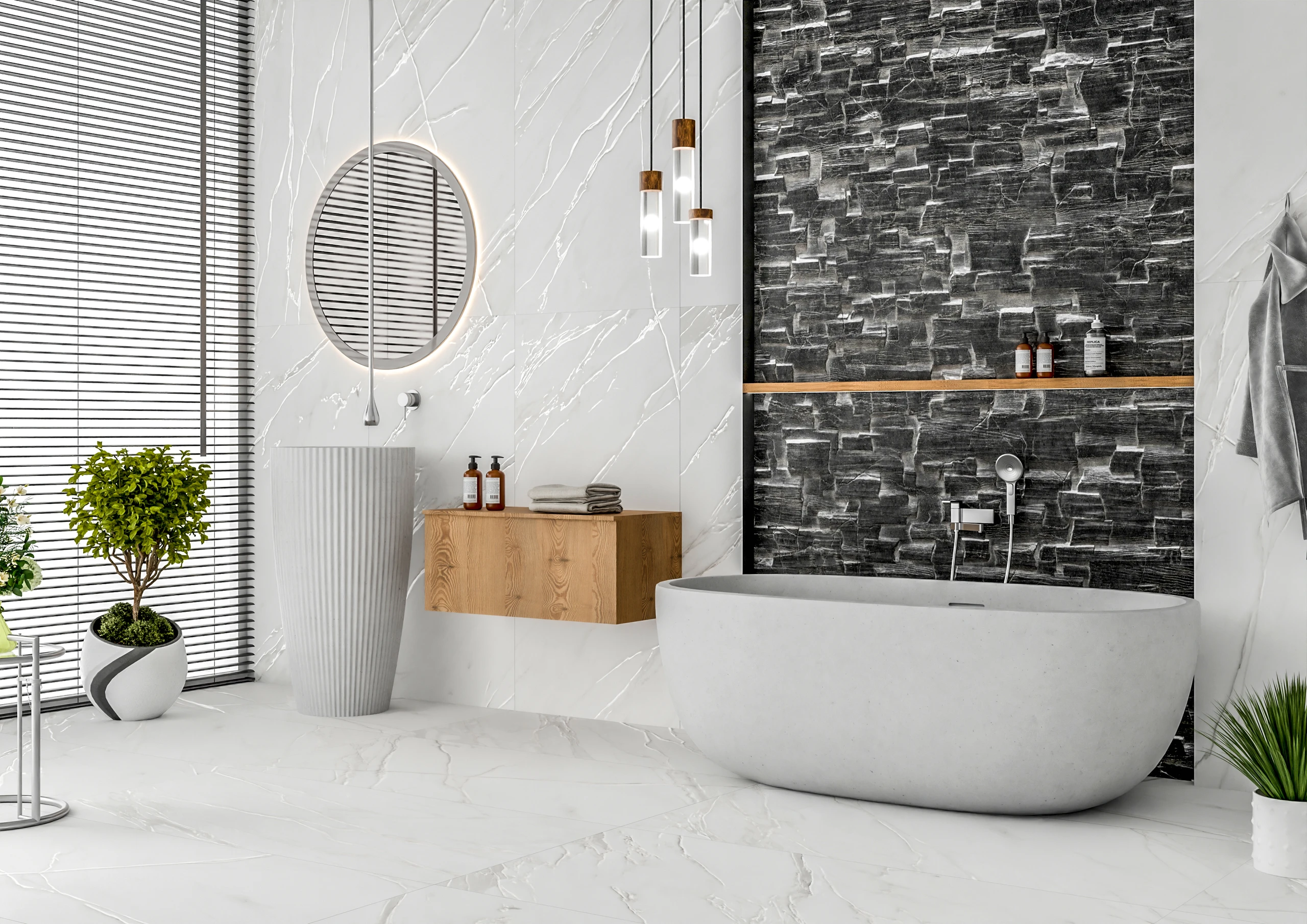 Nex Statuario White - Premium Carving finish White Marble ceramic tiles - Sez Industries