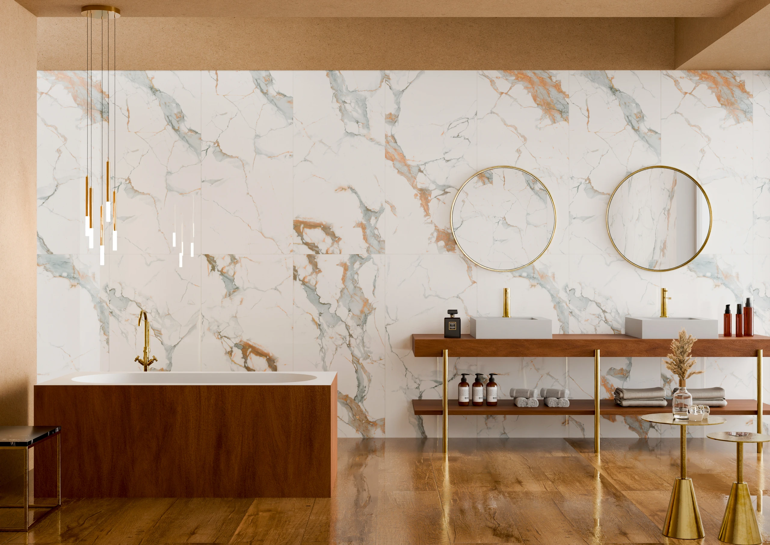 Argenta Pine - Premium Iris finish Marble ceramic tiles - Sez Industries